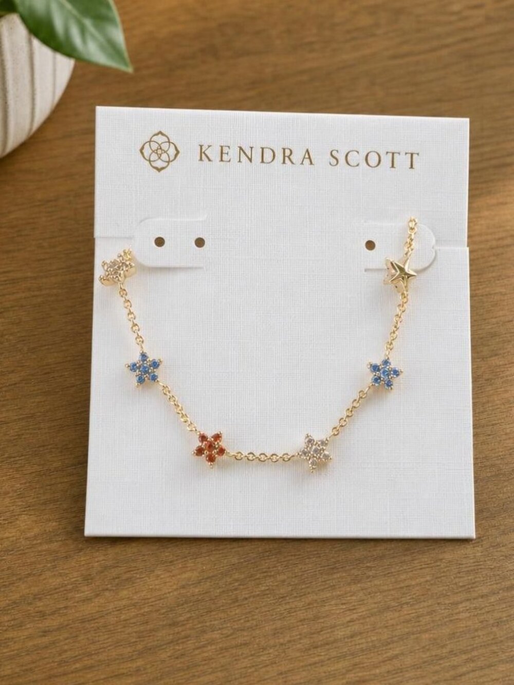 Kendra Scott Sierra Star Gold Crystal Chain Bracelet